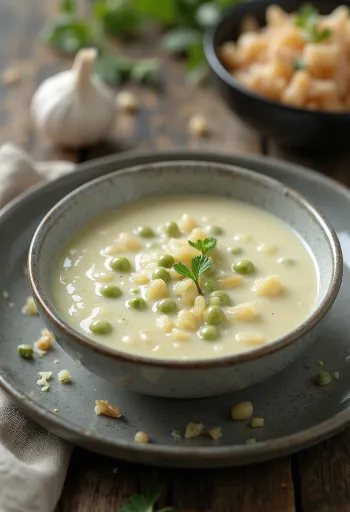 רוטב פלפל ירוק ושום מוגש