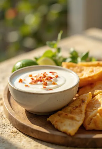 רוטב חלב קוקוס וליים מוגש