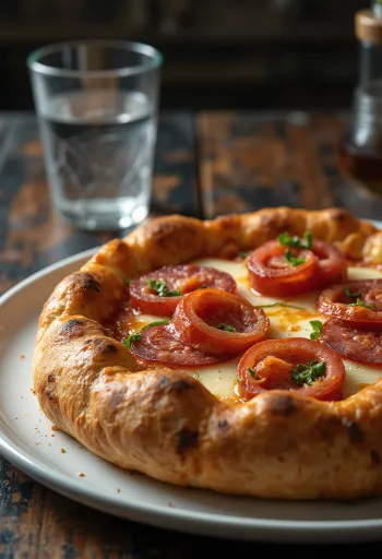 פיצה דיאבולה עם קצוות ממולאים וסלמי מתובל