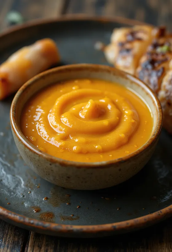 רוטב חמאה, ליים ופפריקה מעושנת מוגש