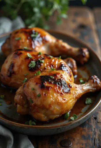 שוקי הודו בגריל מוגשות עם עשבי תיבול טריים וירקות צלויים.