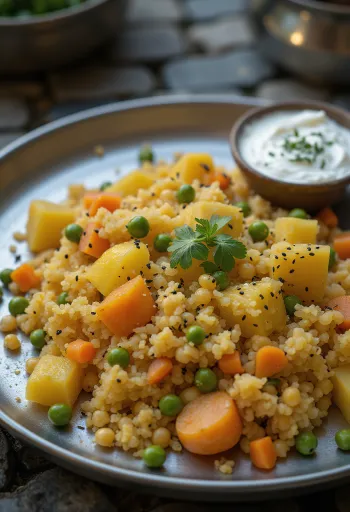 ליטי ירקות, מוגש עם כוסברה טרייה