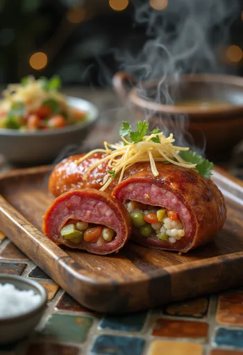 אבאי סונדה מוגש פרוס, עם מילוי עשיר