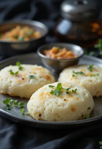 אידלי ראווה טרי, מאודה, מקושט בעלי כוסברה טריים