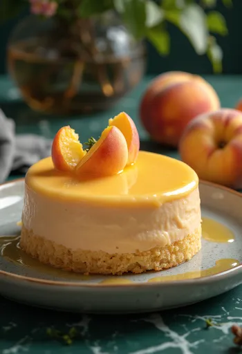 עוגת קרם אפרסק עם פירות