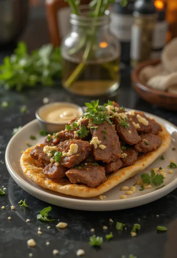 שווארמה טלה עם ירקות טריים ויוגורט