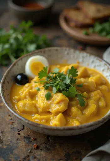 אחיי דה גלינה עם כוסברה מוגש, עם רוטב קרמי