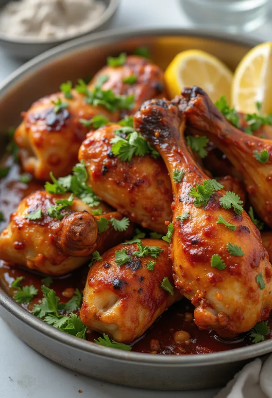 עוף טנדורי מוגש עם לחם נאן וסלט