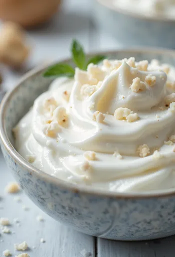 רוטב יוגורט ושמנת עם נענע מוגש