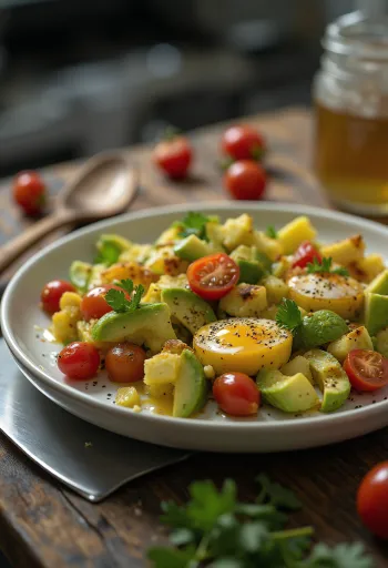סלט חצילים ואבוקדו