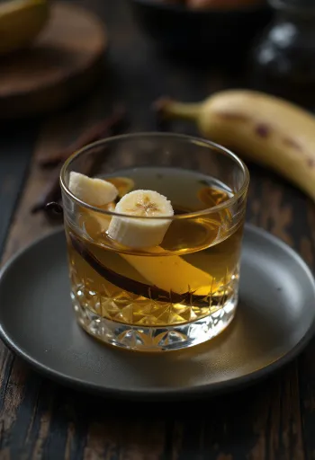 ליקר בננה מוגש בבקבוק