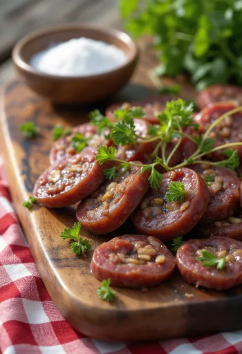 באגאם סונדה, מעי ממולא מתובל קוריאני, מוגש עם כוסברה טרייה