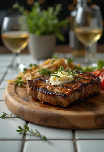 פילה קנגורו בגריל מוגש עם ירקות צלויים