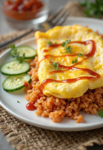 קערת אומורייס עם מלפפון, מנת אורז וביצה