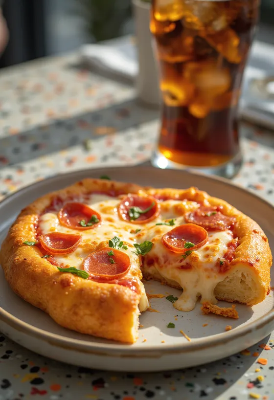 פיצה הוטוק עם גבינה, רוטב עגבניות ופפרוני