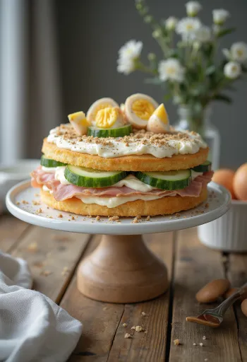 סמורגסטורטה עם שינקן ועוף מוגשת