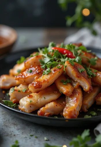 אוזני חזיר בגריל מוגשות עם כוסברה