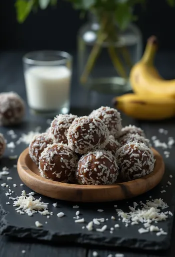 כדורי קוקוס ובננה מוגשים בקערה