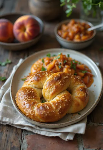 פרצל עם אפרסקים צלויים מוגש