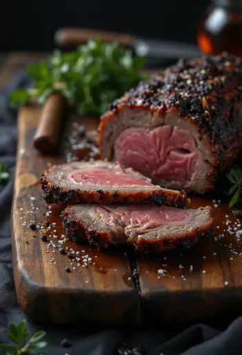 חזה בקר BBQ מוגש מפורק לסיבים עם צ'יפס