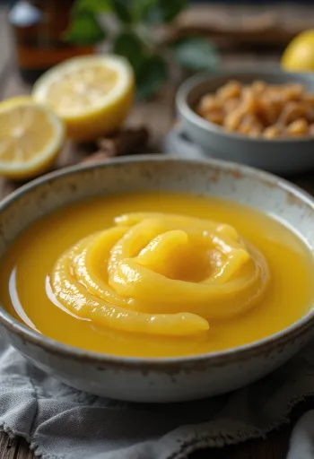 רוטב דבש ולימון מוגש