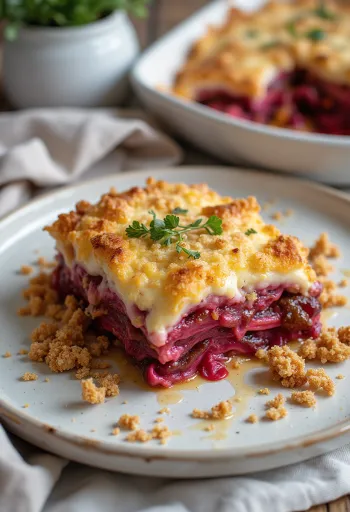 מוסקה חצילים טבעונית עם סלק