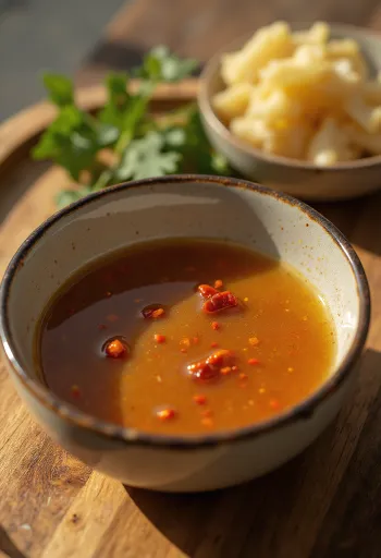 רוטב דבש וג'ינג'ר מוגש עם ירקות בגריל