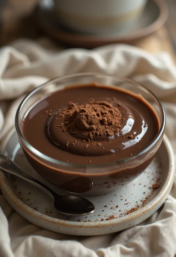 פודינג שוקולד מוגש בכוס