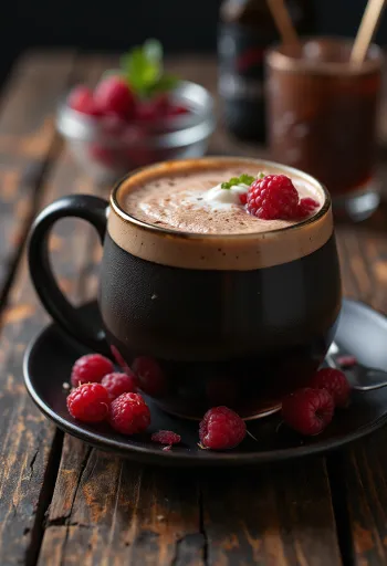 סיידר שוקולד ופטל מוגש בכוס