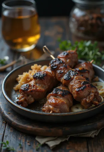 קבב בקר, מוגש בפיתה עם פטרוזיליה טרייה ורוטב יוגורט