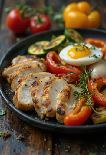 חזה הודו צלוי עם ירקות מוגש