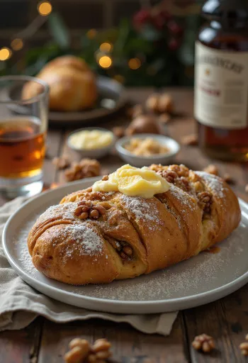 שטולן רום ואגוזים פרוס, מפודר באבקת סוכר