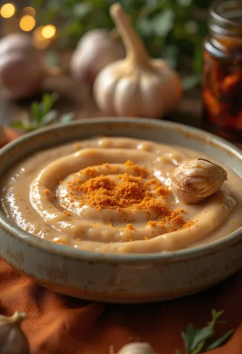 רוטב ברביקיו שום מעושן מוגש