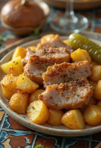 צלי בראקוב טרי עם קוביות תפוחי אדמה ותבלינים.