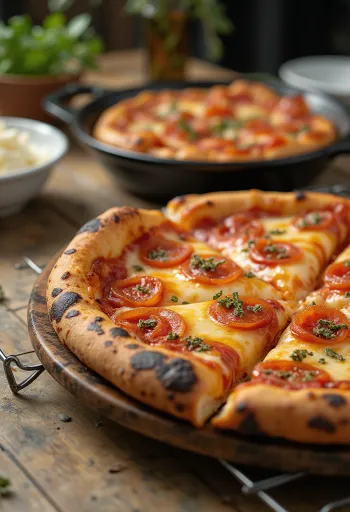 פיצה בסגנון דטרויט מרובעת, עבה וקריספית