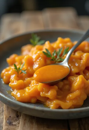 רוטב חמאה ופפריקה מוגש לצד דג צלוי