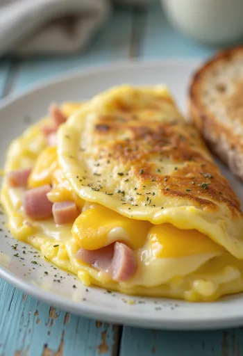 אומלט ממולא בירקות טריים וגבינה מותכת מבפנים