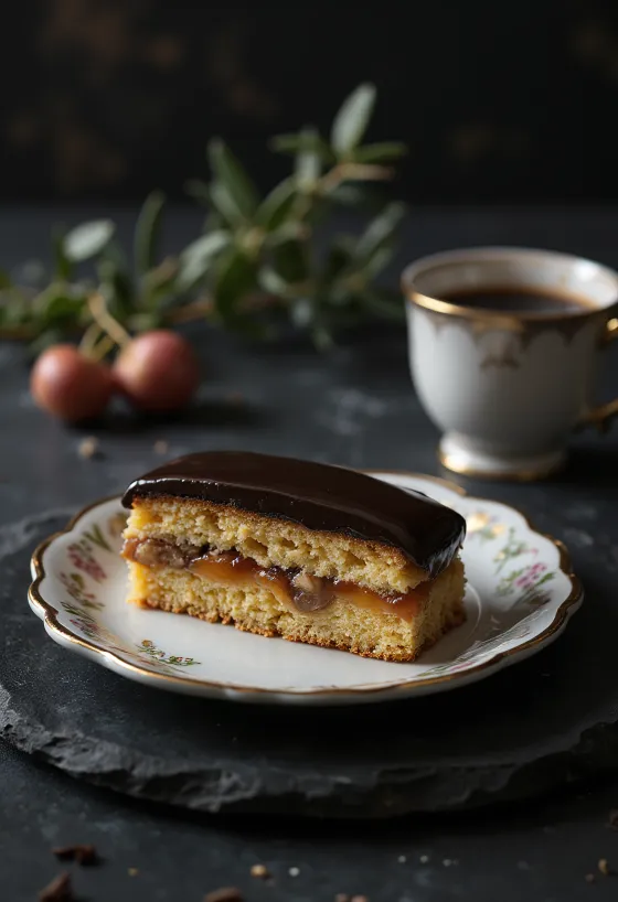 ז'רבו ביתי עם בצק פריך, מילוי אגוזים וציפוי שוקולד