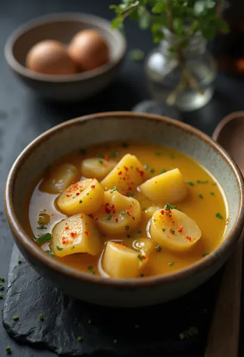 מרק לבנץ' עם פסטה, תפוחי אדמה ובייקון מעושן