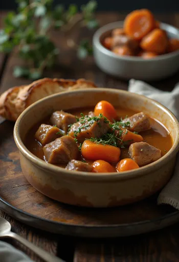 עגל מאודה מוגש עם ירקות