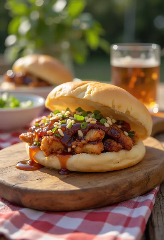 Teriyaki Chicken Bao עם רוטב טריאקי ושומשום