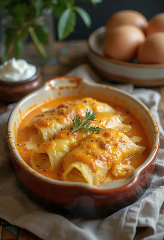 בלינצ'ס בשר במילוי בשר טחון עסיסי, אפוי לזהוב