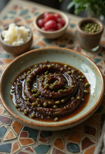 רוטב בלסמי וצלפים מוגש