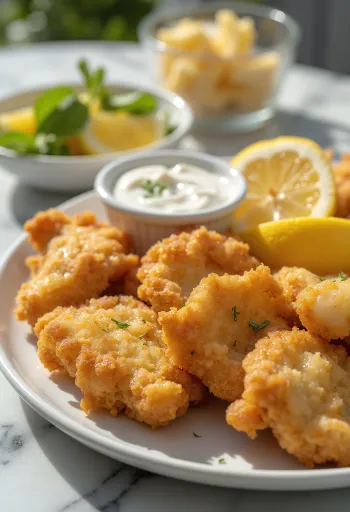 מוח מטוגן בציפוי פריך מוגש עם ירקות טריים