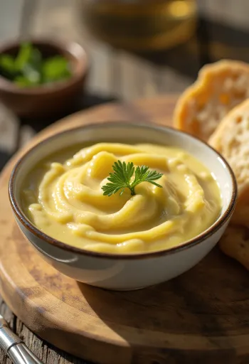 איולי שום מוגש עם לחם טרי