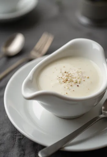 רוטב שמנת ורוזמרין מוגש