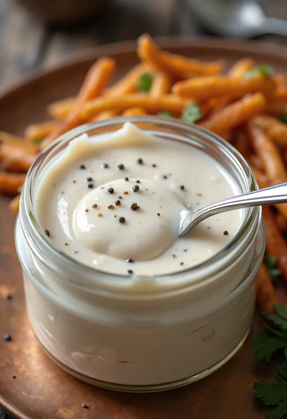 רוטב ברביקיו לבן מאלבמה מוגש עם עוף בגריל