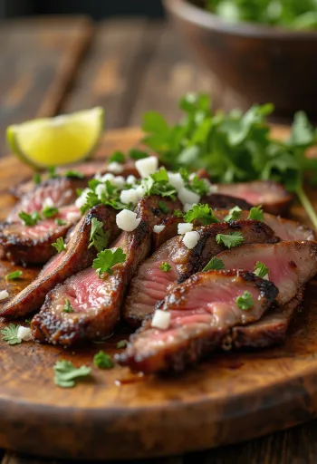 קרנה אסאדה מוגשת עם טורטייה וסלט