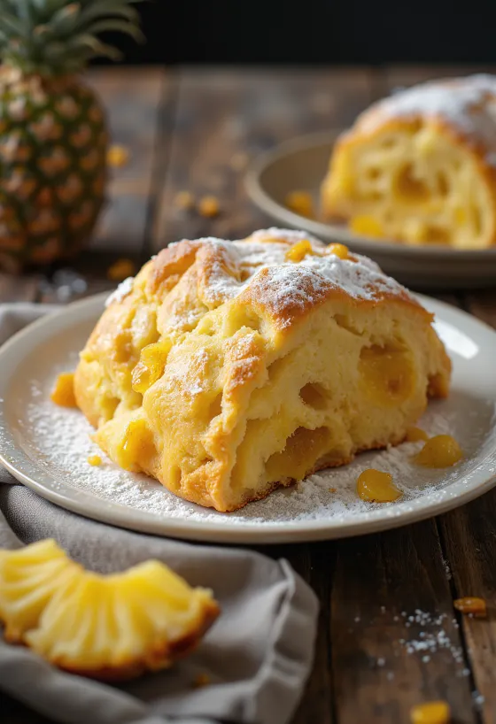 פרוסות שטולן אננס מוגשות