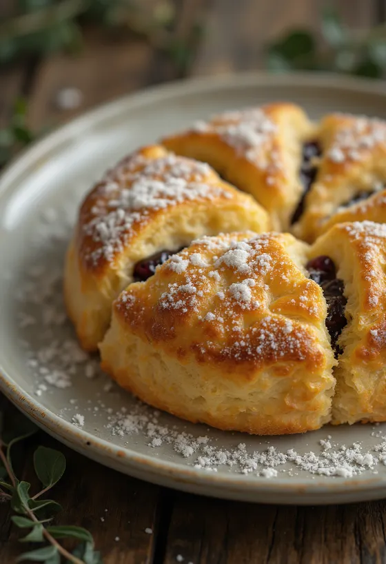 עוגת אקלס עם גרידת לימון מוגשת טרייה